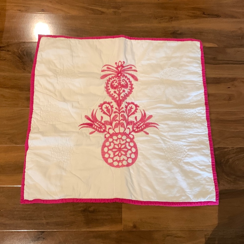 Opal House Pink White Cotton Euro Pillow Sham Bohemian